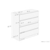 thumbnail of Kommode Massivholz Buche Sideboard Anrichte 4 Schubladen 90.51-90