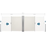 thumbnail of tectake Toldo lateral extensível de dupla face em alumínio 200 x 600 cm bege - 402339