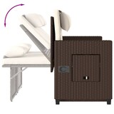 thumbnail of vidaXL Gartenbank Verstellbar mit Kissen Braun Poly Rattan