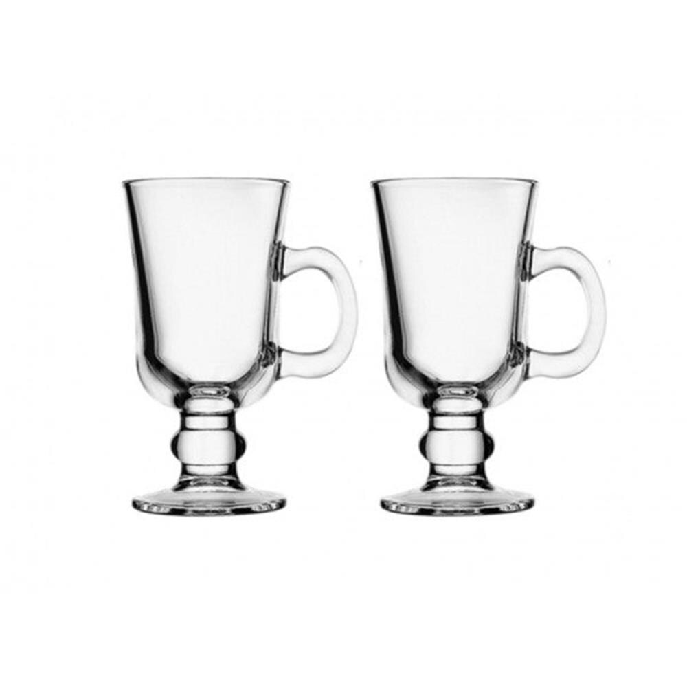 Pasabahce Irish Coffee Henkelbecher 2er Set Kaffetassen Kulplu Bardak 230ml 55141