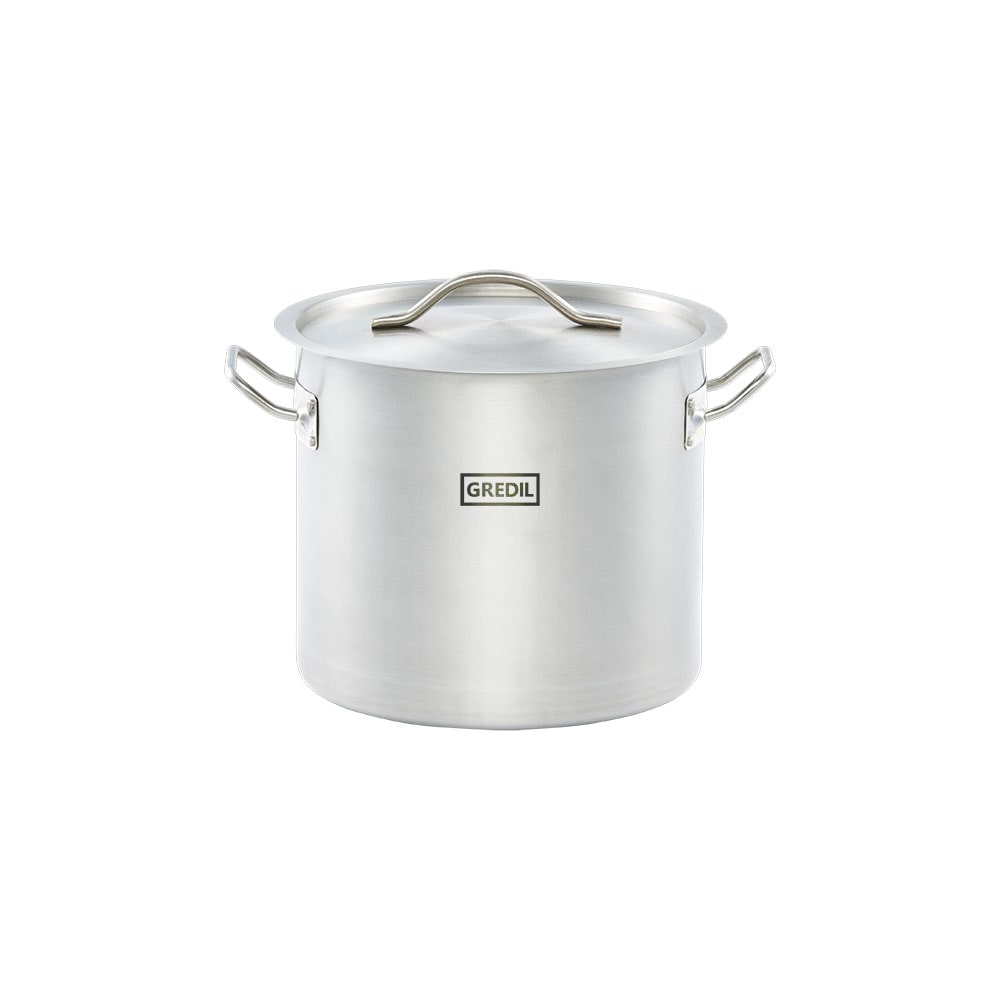 Gredil Edelstahl Suppentopf hohe Form Serie ECO Ø 240 mm, Höhe 200 mm, 9 Liter, inkl. Deckel