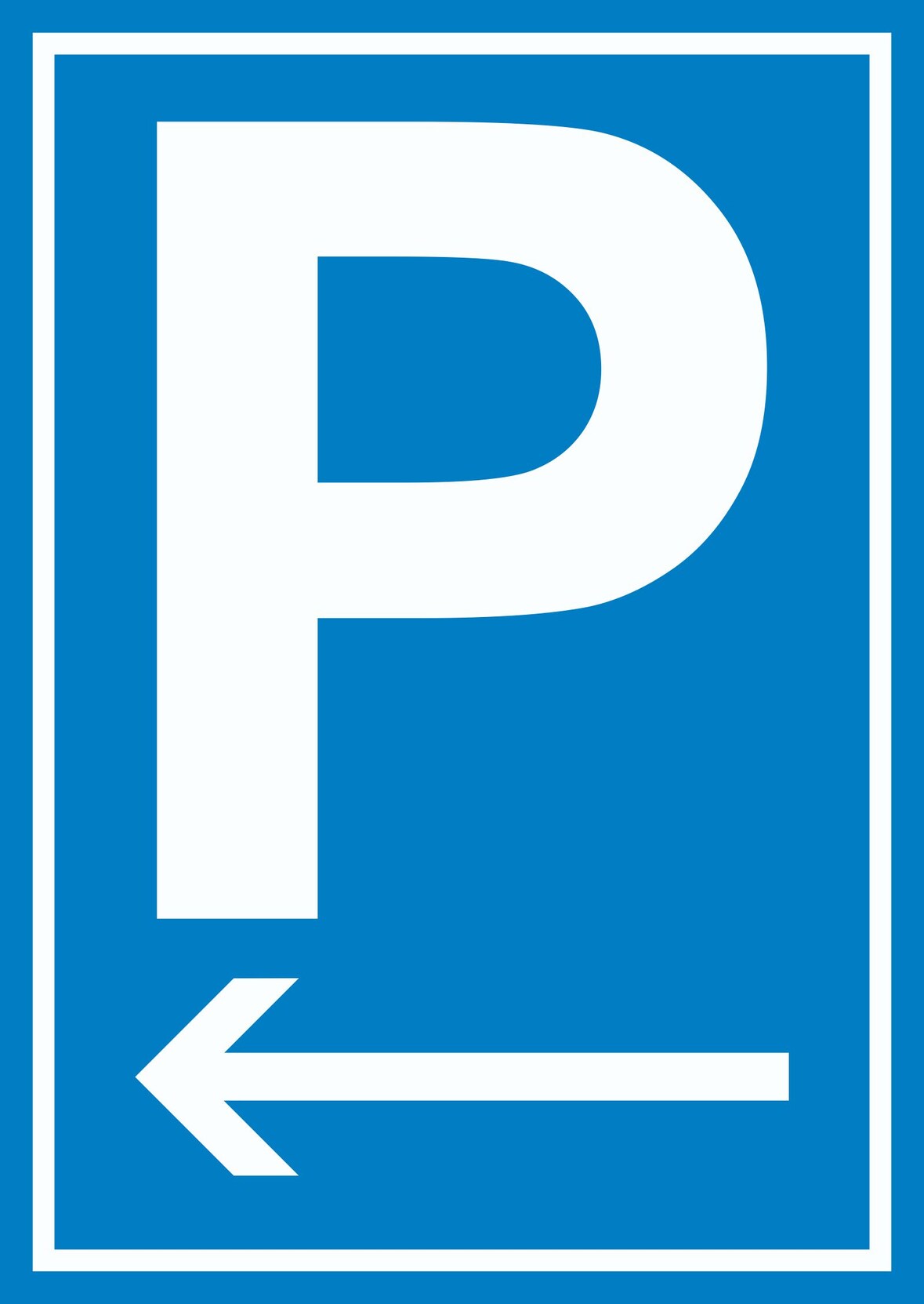 P Parkplatz Schild mit Pfeil nach links A0 (841x1189mm)