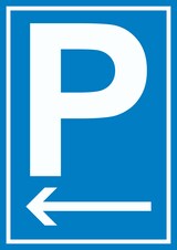 thumbnail of P Parkplatz Schild mit Pfeil nach links A0 (841x1189mm)