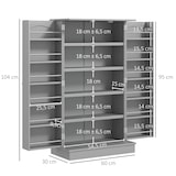 thumbnail of HOMCOM armario de cocina armario despensa cocina con 2 puertas y 16 estantes alacena moderna con estantes ajustables 60x30x104 cm gris