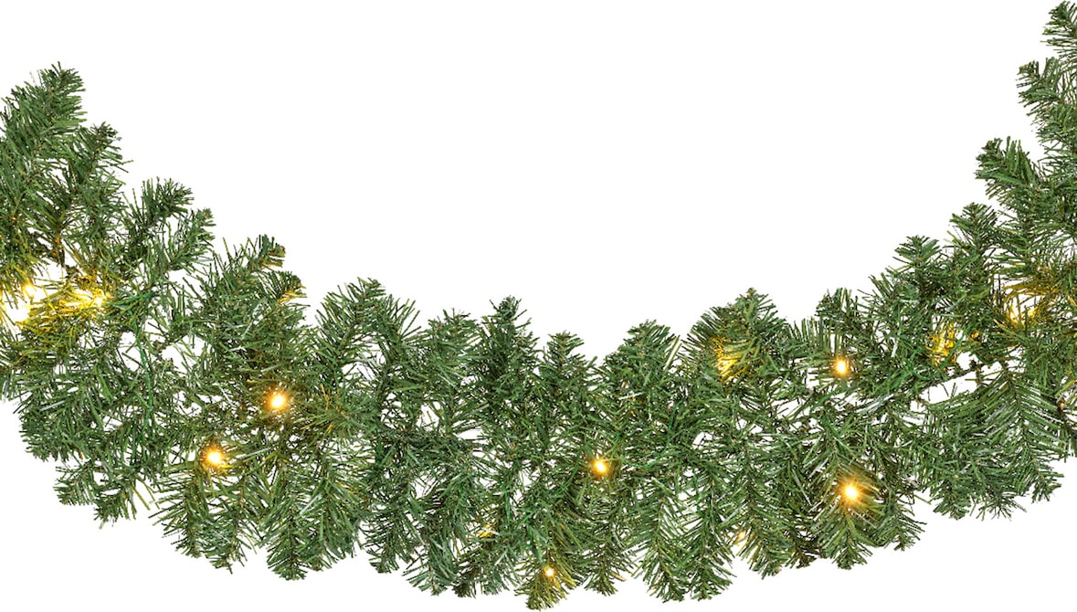 2,7m Künstliche Tannengirlande 12cm mit warmweißen LED Lichtern Indoor Outdoor beleuchtete Dekogirlande Weihnachten Weihnachtsgirlande Grün