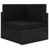 thumbnail of 10-tlg. Garten-Lounge-Set mit Kissen Schwarz Poly Rattan