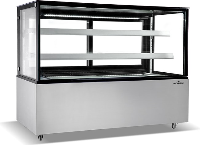 Edelstahl-Kühlvitrine zur Präsentation - 1840 x 688 x 1200 mm - PREMIUM - GOLDINOX