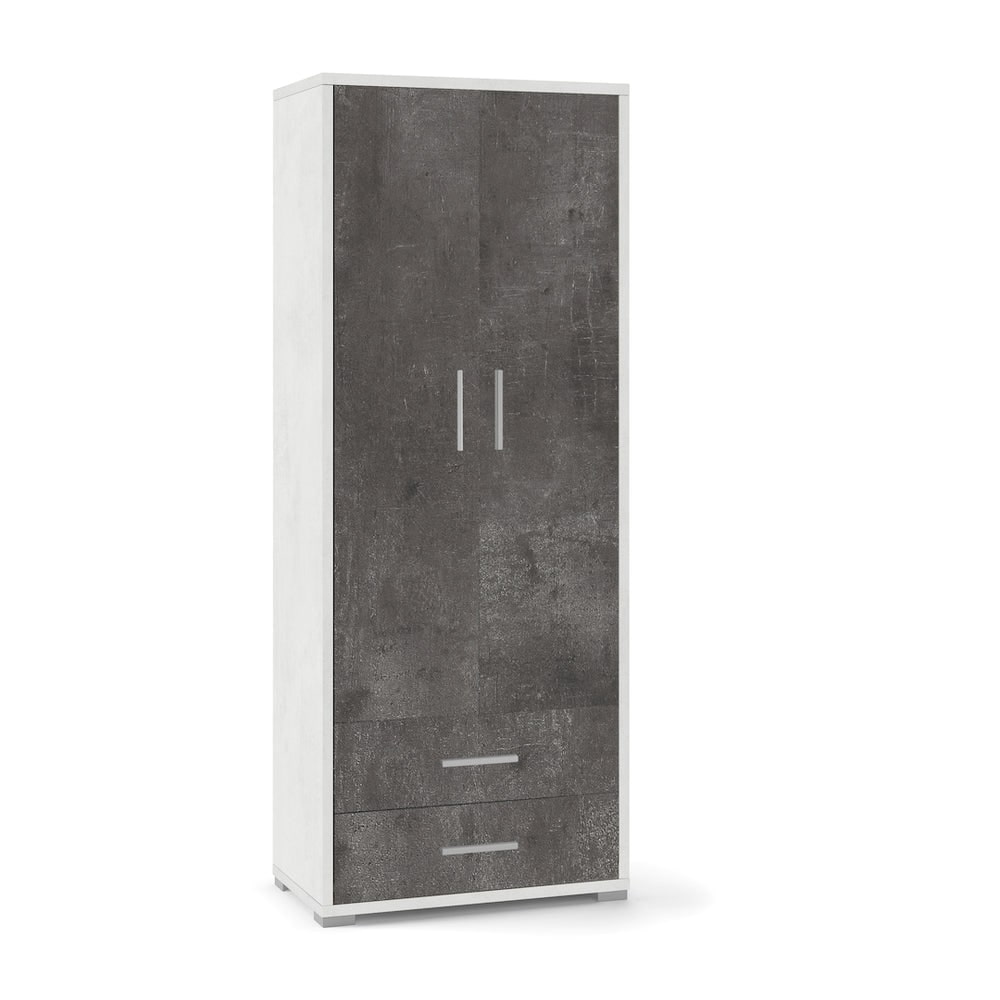 SARMOG MOBILE 2 ANTE 2 CASSETTI H182 L71 KIT in truciolare nobilitato color ossido bianco e ossido nero