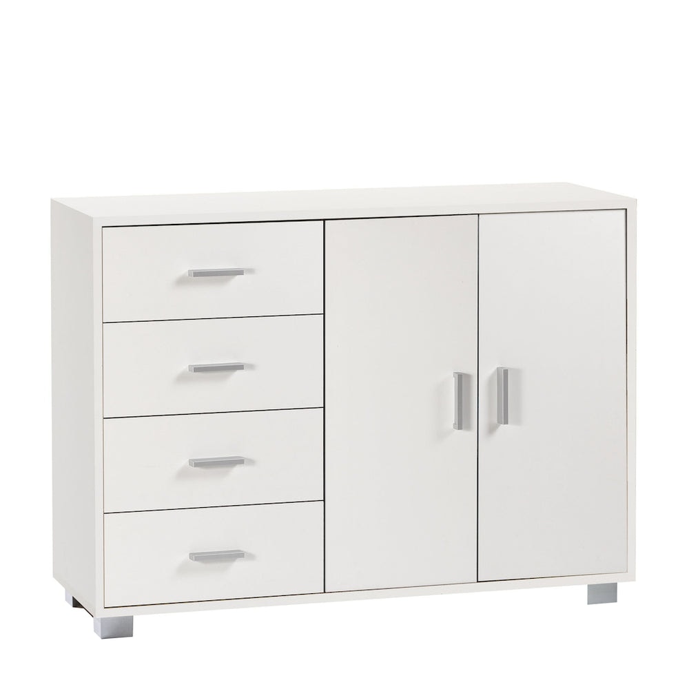 SARMOG MOBILE 2 ANTE 4 CASSETTI KIT L116 P41 H86 in truciolare nobilitato color bianco fiammato