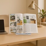 thumbnail of Relaxdays Buchständer, 2er Set, Leseständer 6-fach höhenverstellbar, Kochbuchhalter mit Klemme, Küche, Stahl, weiß