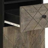 thumbnail of Helloshop26 - Armário de banheiro com porta de armazenamento preto 38 x 33 x 160 cm estilo moderno madeira maciça preta 02_0057734