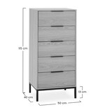 thumbnail of Commode haute Auri 5 tiroirs couleur Chêne