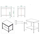 thumbnail of Mesa de trabajo con estante acero inoxidable EASYLINE 850 x 1000 x 600 mm 10044 Vaiotec