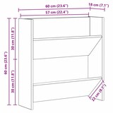 thumbnail of vidaXL Schuhschrank Schwarz Eichen-Optik 60 x 18 x 60 cm Holzwerkstoff
