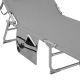 thumbnail of tectake Lot de 2 bains de soleil Chloé 4 positions avec appui-tête et pochette - gris - 405127