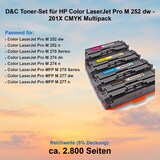 thumbnail of D&C Toner-Set für HP Color LaserJet Pro M 252 dw - 201X CMYK Multipack