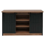 thumbnail of Sideboard HWC-K75, Highboard Étagère Armoire Porte coulissante 7 compartiments Aspect bois Métal industriel 84x150x40cm ~ marron-noir