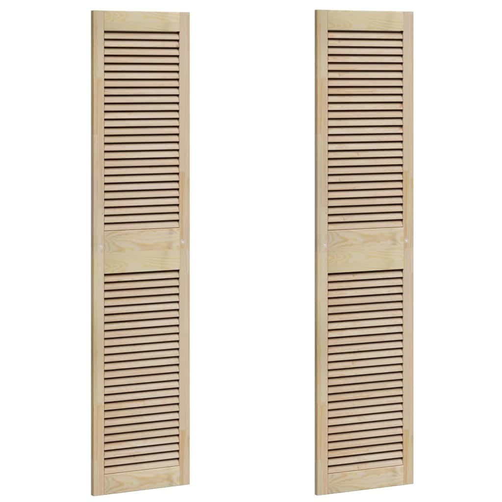 vidaXL Kastdeur 2 pcs Naturel 140.5 x 2 x 59.5 cm Massief grenenhout