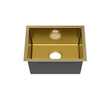 thumbnail of Gasfrit – Keukenspoelbak met sifon voor werkblad in roestvrij staal, goudkleurig, 1 spoelbak 470 x 410 mm