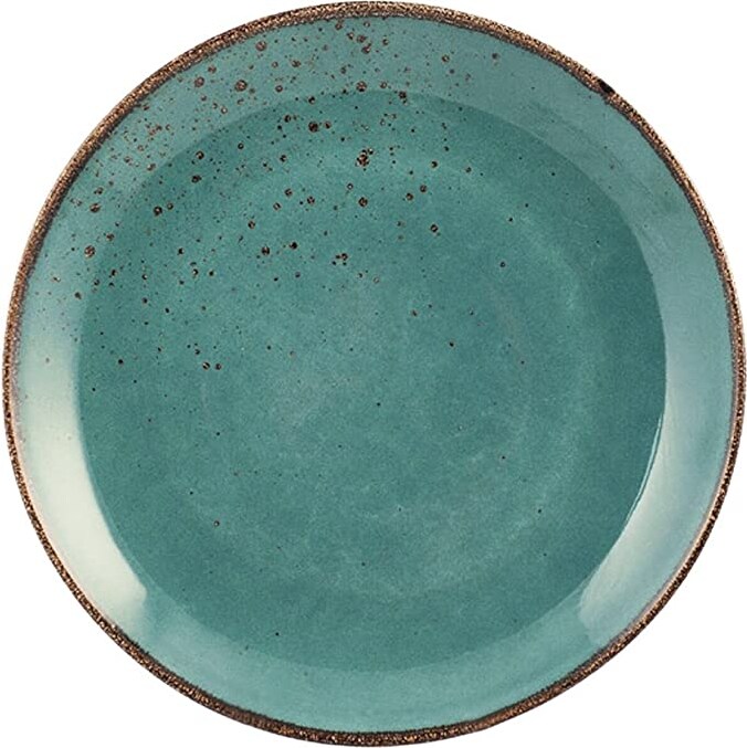 H&H Set 6 Piatti Piani in Stoneware Reactive Azzurro 27cm