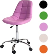 thumbnail of Drehstuhl | HxBxT 92x62x54cm | Sitzhöhe 48cm | Schalensitz Kunstleder | Rosa | Bürostuhl Arbeitshocker