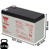 thumbnail of 2x Yuasa Blei-Akku NP7-12L Pb 12V 7Ah VdS, Faston 6,3 USV