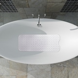 thumbnail of Relaxdays Badewannenmatte, mit Saugnäpfen, PVC, Kinder & Erwachsene, BxT: 97x39 cm, rutschfeste Wannenmatte, transparent