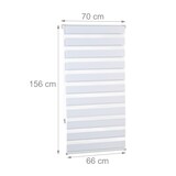 thumbnail of Relaxdays Doppelrollo Klemmfix ohne bohren, Seitenzugrollo mit Streifen, Duo-Rollo für Fenster, Stoff 66x156 cm, weiß