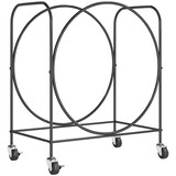 thumbnail of Outsunny estante de leña de metal con ruedas, leñero exterior e interior, soporte para leña de chimenea, almacenaje para madera, 51x30x60 cm, negro