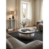 thumbnail of Couchtisch 75x31x75cm Aluminium Silber Beistelltisch orientalisch rund, Flacher Hammerschlag Sofatisch Metall, Design Wohnzimmertisch modern,