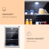 thumbnail of Beersafe XL Kühlschrank 60 Liter 2 Böden Panoramaglastür Edelstahl Edelstahl