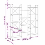 thumbnail of vidaXL Regal Eiche handwerklich 156 x 25 x 167.5 cm Holzwerkstoff