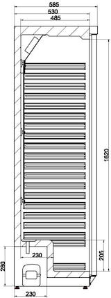 thumbnail of Kühlschrank FOSSA | 1x abschließbare Tür | 350 Liter, HxBxT 185x60x58,5cm | +2/+8°C | Edelstahl + CHEFGASTRO Geschirrtuch