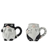 thumbnail of 1 Tasse Wichtel mit Griff 11,5cm Keramik Teetasse Henkel Weihnachtstasse Keramiktasse Teebecher Kaffeetasse Kaffeebecher Geschirr Becher Schwarz Weiß