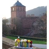 thumbnail of Jinfa Handgefertigte kleine Keramik Deko Blumenvasen Set aus 10 Vasen in bunt auf eime Tablett