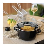 thumbnail of Friteuse - Menastyl - 3645580 - En Acier émaillé - Noir - 26 Cm - Avec Couvercle Et Panier - Tous Feux Dont Induction