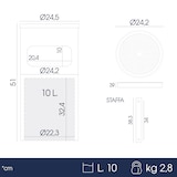 thumbnail of Danieli - Posacenere da Esterno da Parete in Acciaio Spazzolato. Posacenere da Muro con Gettacarte e Griglia in Acciaio. Capienza 12 Litri