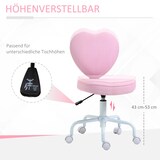 thumbnail of Drehstuhl Schreibtischstuhl 50x40x89 cm höhenverstellbar mit Herz Rückenlehne und 360 Grad Rollen weich gepolstert Rosa