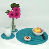 thumbnail of BIASTO - Premium Filz Untersetzer - rund 10cm - Farbe: petrol-meliert (HF044). Design Glas-Untersetzer für Getränke, Tisch, Bar, Tasse, Vase