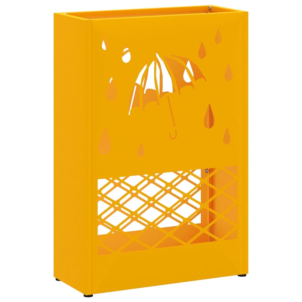 vidaXL Sonnenschirmhalter mit Speicher Senfgelb 28 x 12 x 41 cm Metall