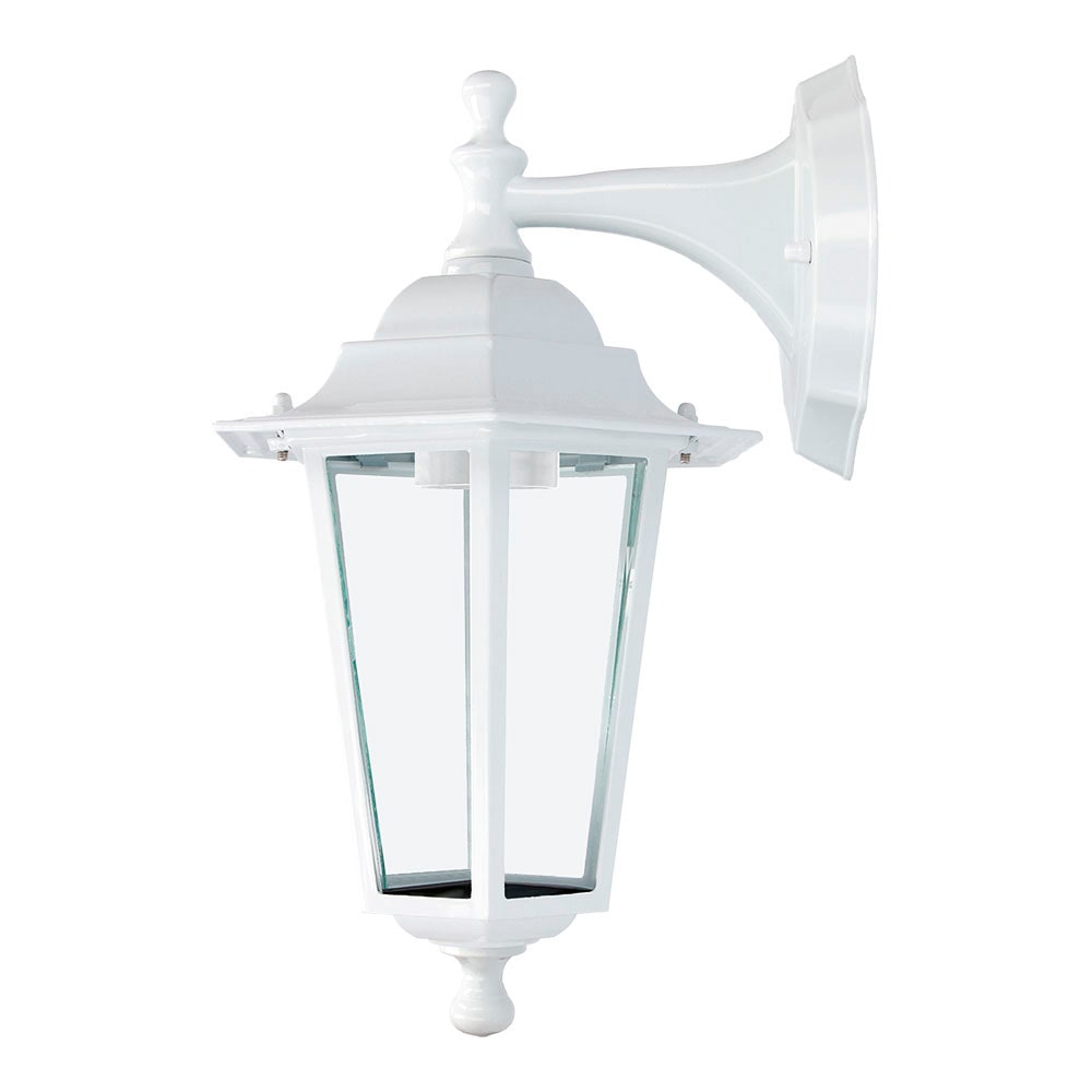 EDM - Candeeiro De Alumínio E Vidro Para Parede. Ip44 E27 60W Cor Branco Ø19,5X21X32Cm Modelo Zurich. Edm