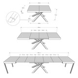 thumbnail of Uitschuifbare tafel 140/400x90 cm Volantis notenhout veelkleurige poten 4/C