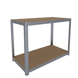 thumbnail of Banco Tavolo Da Lavoro Senza Bulloni In Acciaio Metallo e MDF Portata Fino a 600 Kg Con 2 Ripiani Regolabili Garage Officina Cantina 87 x 120 x 60 cm
