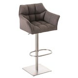 thumbnail of Conjunto de 2 bancos de bar Cobertura em tecido Damaso aço inoxidável/cinza