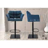 thumbnail of Barhocker Damaso Stoffbezug blau/schwarz