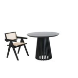 thumbnail of SIT Möbel Esstisch Ø 100 cm | klar lackiert | rund | Hevea & Holz-Furnier | schwarz | B 100 x T 100 cm H 77 cm | 07107-91 | Serie TISCH