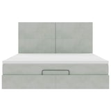thumbnail of vidaXL Ottoman-Bett mit Matratzen Hellgrau 160x200 cm Samt