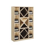 thumbnail of LES ARTISANS DU BOIS Présentoir à vin Œnologue Casiers et Croisillons en bois teinté verni cotonnade  L130x P40 x H192 cm