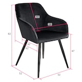 thumbnail of tectake Chaise Rembourrée aspect velours dossier ergonomique noir - 403663