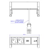 thumbnail of BACHMANN DESK2 ALU BLACK 2xUTE 1xUSBC 30W 0,2m GST18